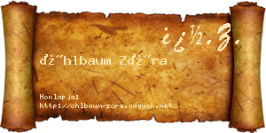 Öhlbaum Zóra névjegykártya